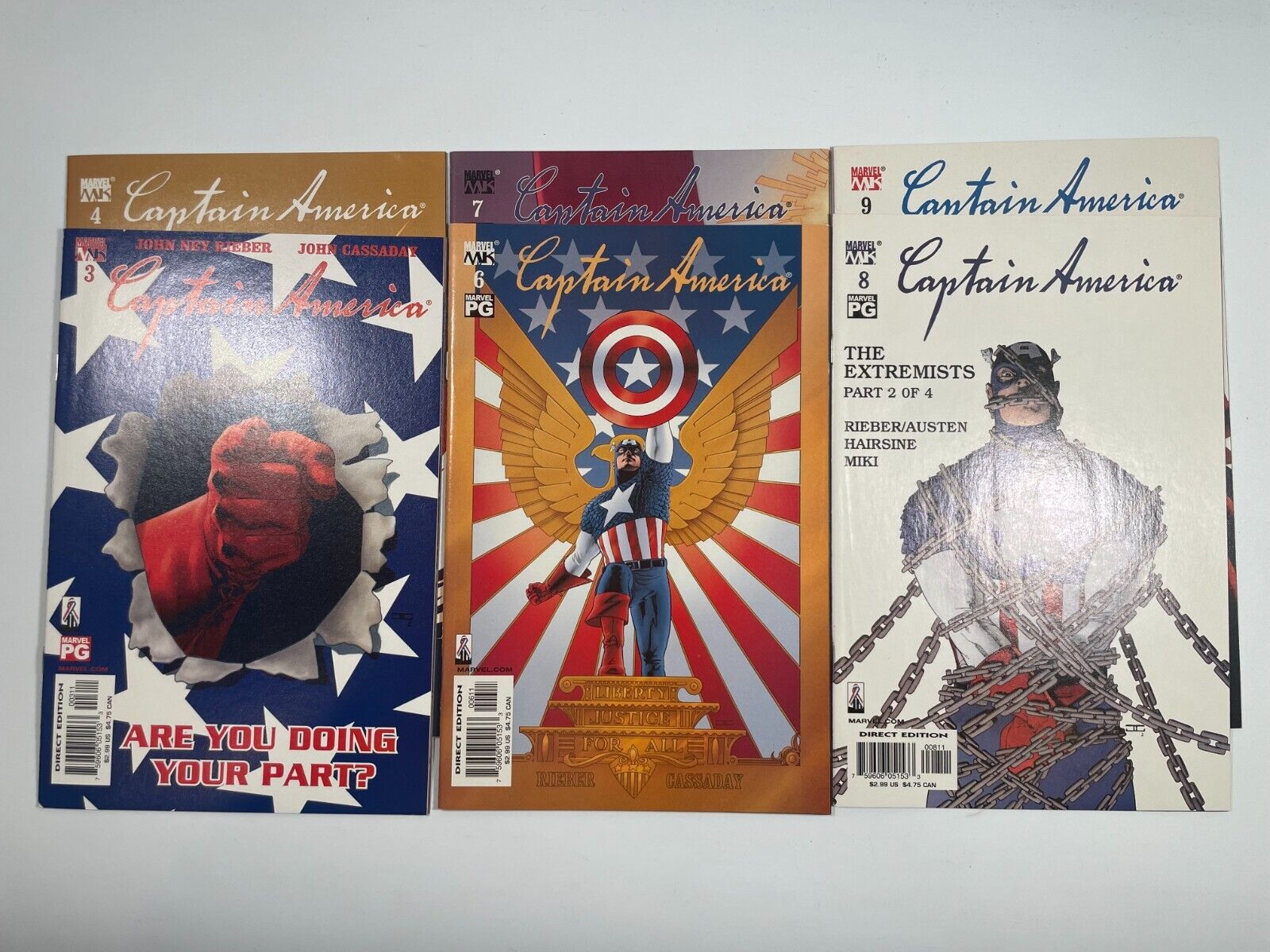 Captain America #3, 4, 6, 7, 8, 9 - 2002 - Lot of 6