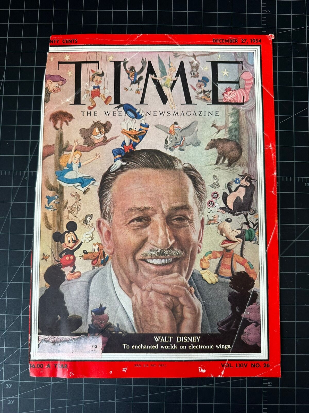 Rare Vintage 1954 Time Magazine Cover - Walt Disney - COVER ONLY