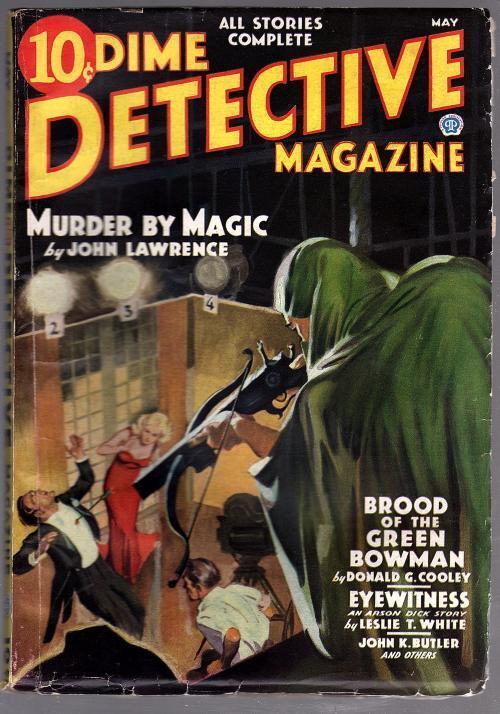 Dime Detective Magazine May 1936  Baumhofer Green Arrow Cover - Pulp