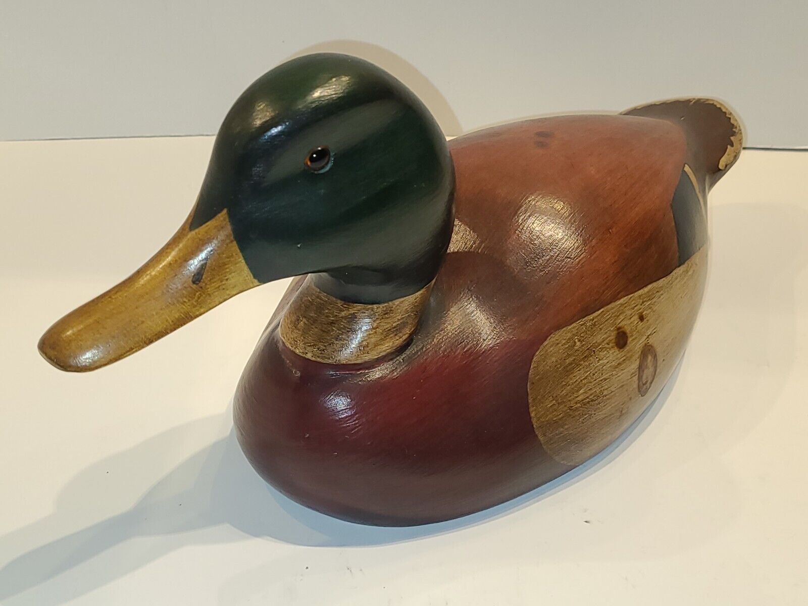 Hand Carved and Hand Painted Wooden Mallard Duck Decoy Signed