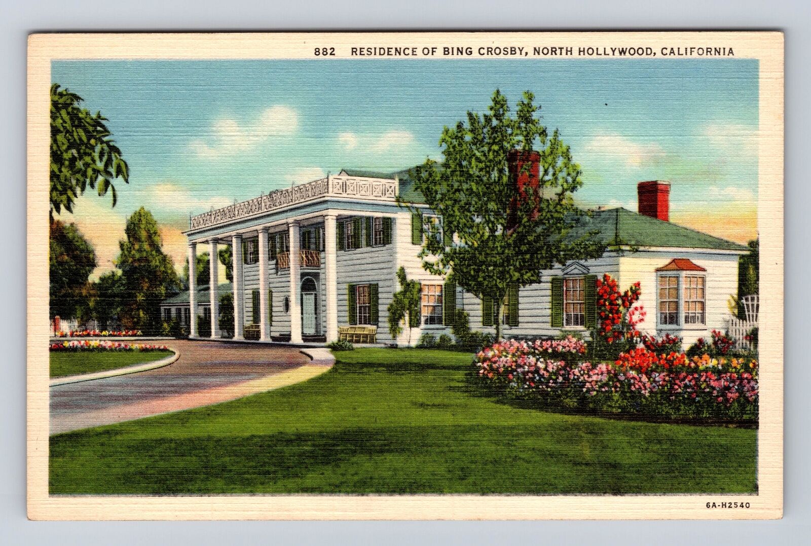 North Hollywood CA- California, Residence Of Bing Crosby, Vintage Postcard