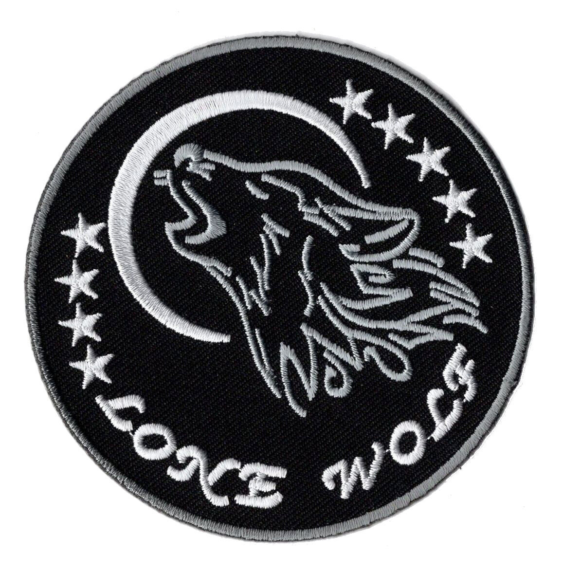 Lone Wolf Embroidered Iron On Patch Mc Biker Patch