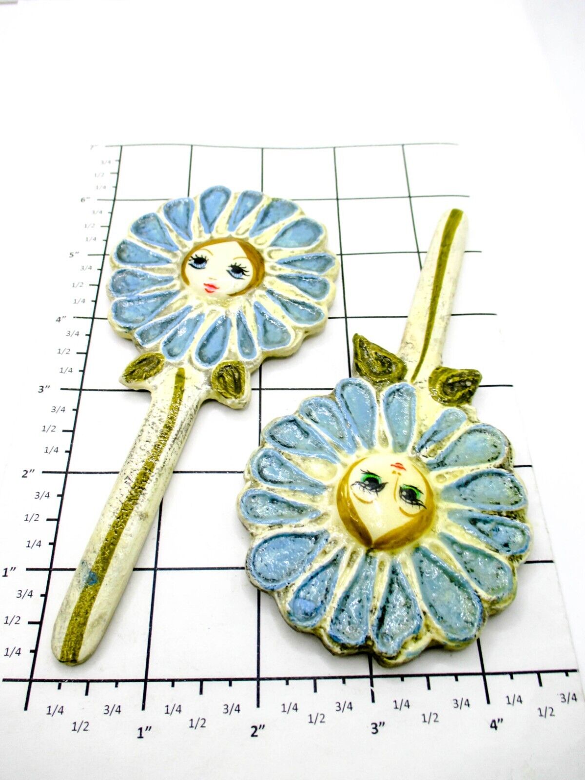 Vintage Hand Mirror Set of 2 Very Old Looking Condition - Sunflower Girls