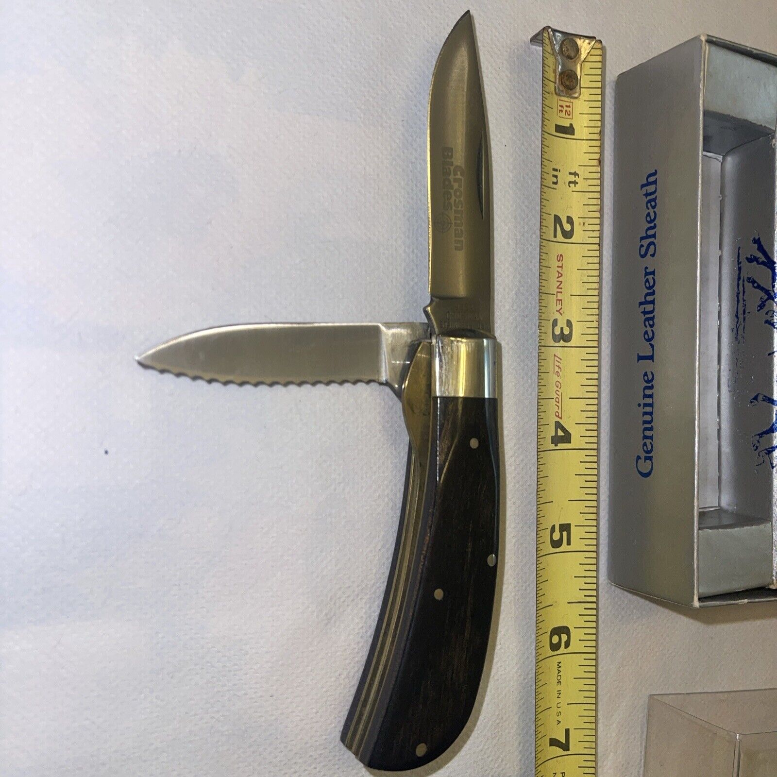 Vintage Crossman 932 Two Blade Pocket Knife Made In USA 440 Blades Slipjoint