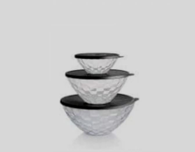 Tupperware Ice Prism Serving Bowl Set of 3  New