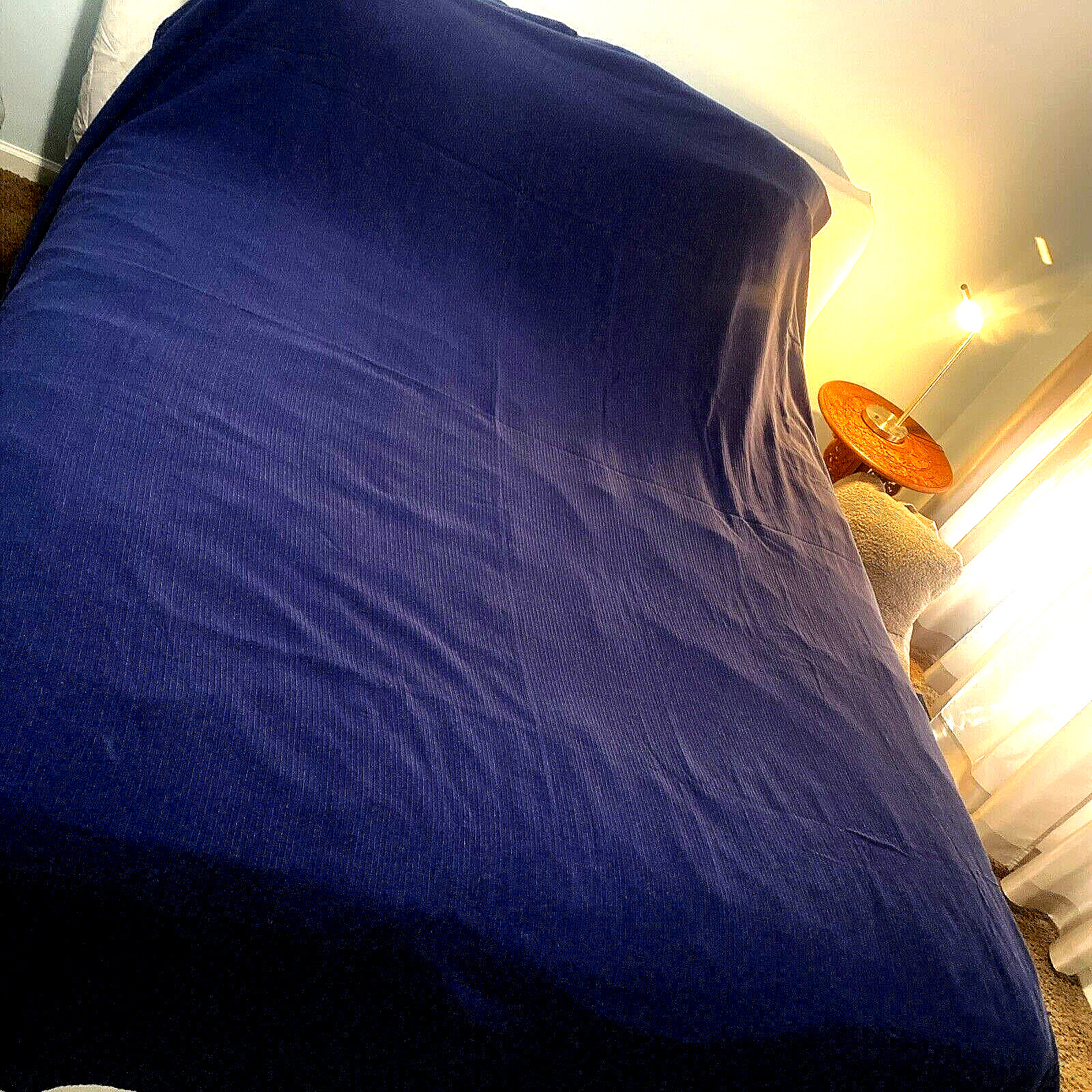 Vintage Sears Blue Toughcord Woven Throw-Style Twin Bedspread 76