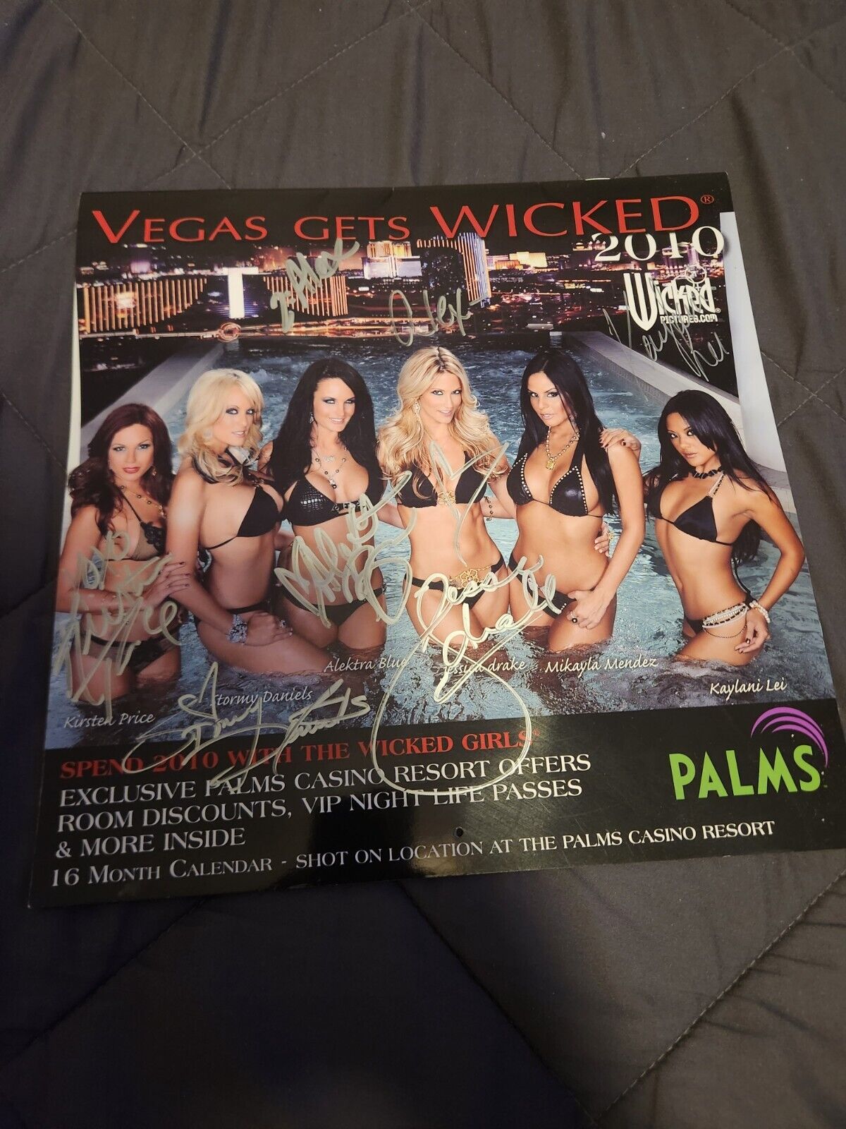 Stormy daniels /Palms Casino/Calendar 2010/ Wicked Girls/signed autograph.