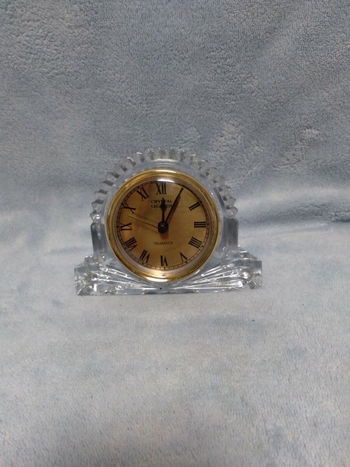 GODINGER Silver Art Studio Leaded Crystal Legends Desk Top Mini Mantle Clock  