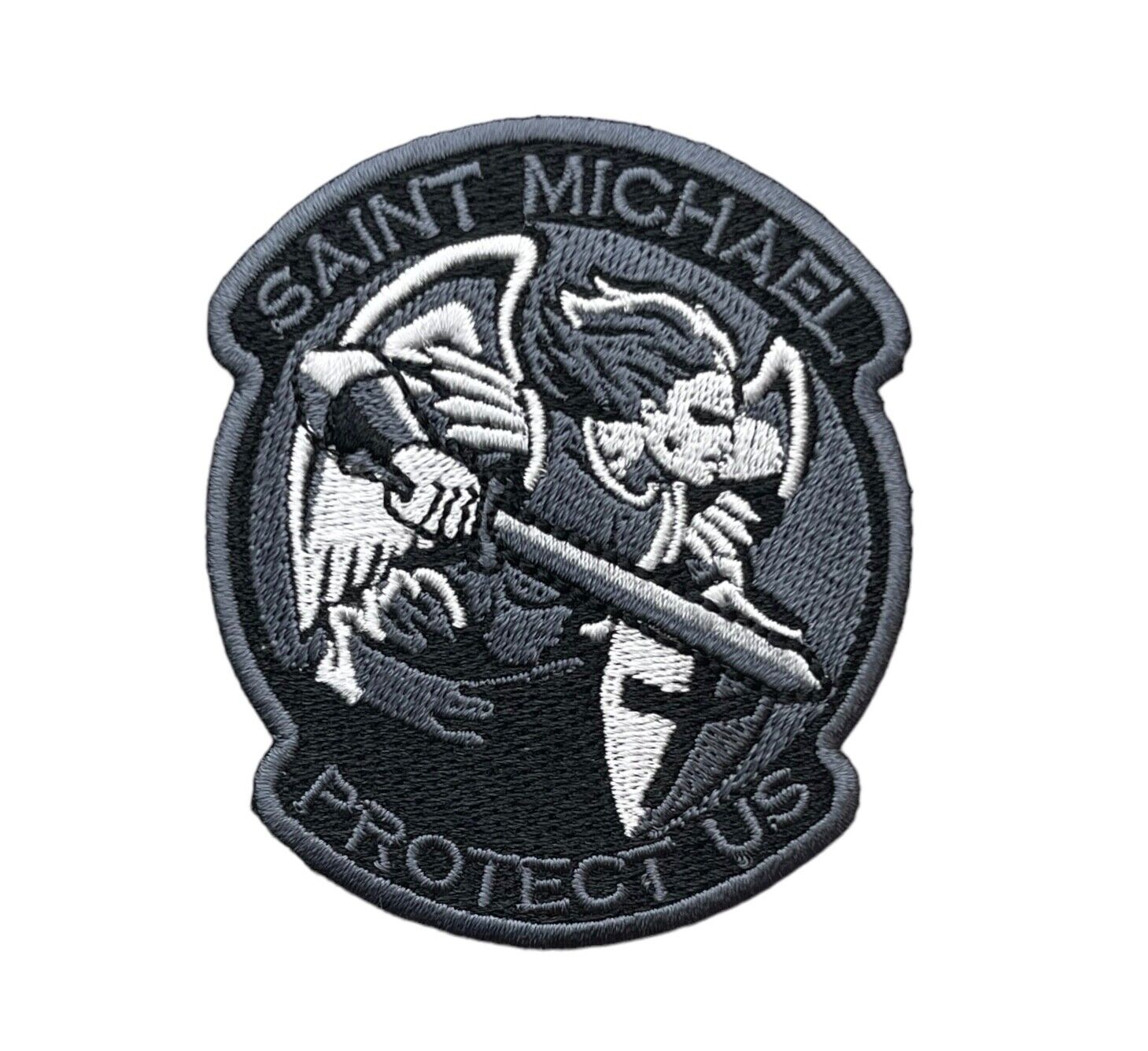 Saint Michael Protect Us 2 7/8 Inch Embroidered Patch PW F7D14C