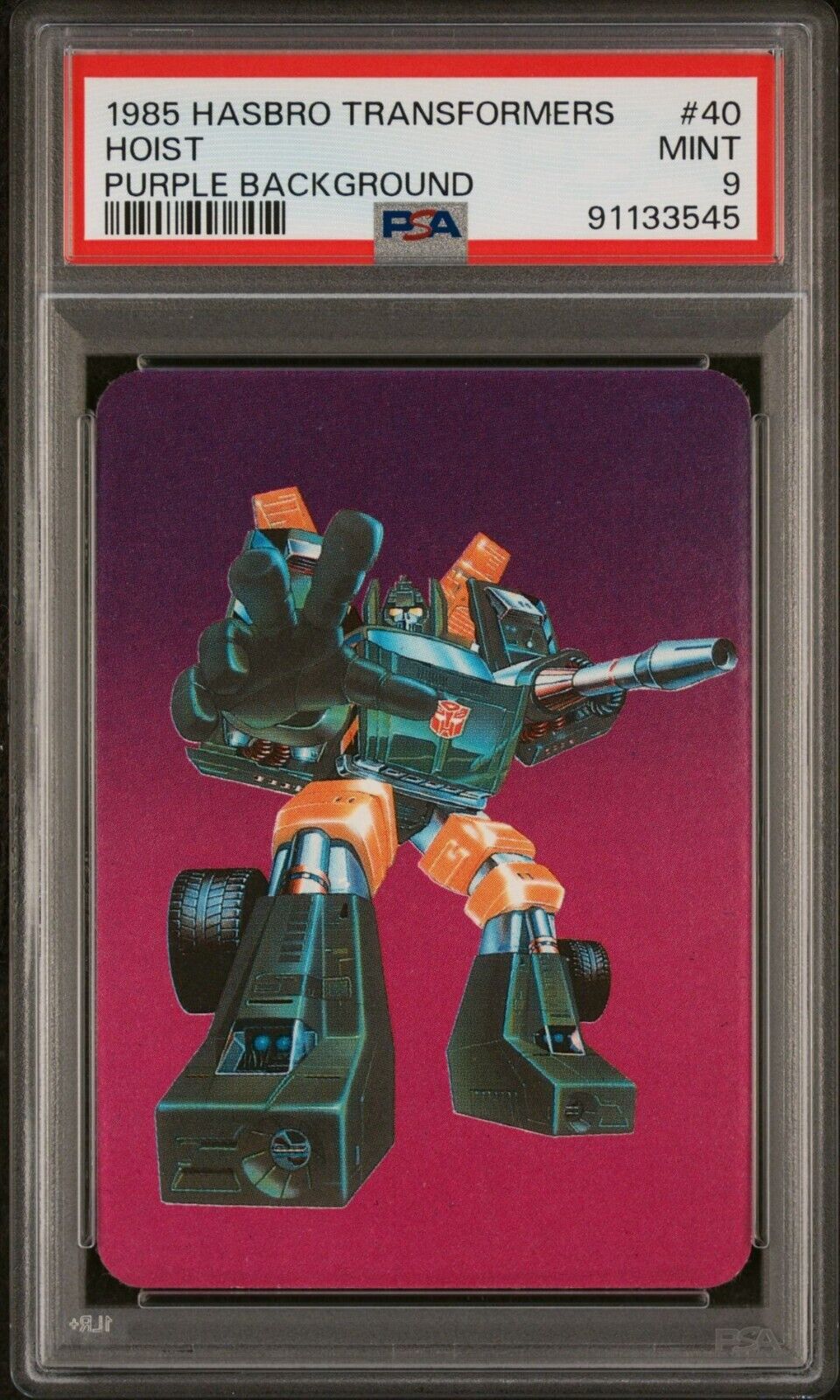 1985 Hasbro Transformers #40 Hoist PURPLE VARIATION PSA 9