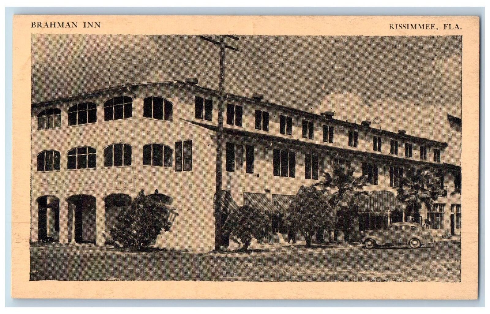Kissimmee Florida FL Postcard Brahman Inn Building Exterior Scene c1920s Vintage