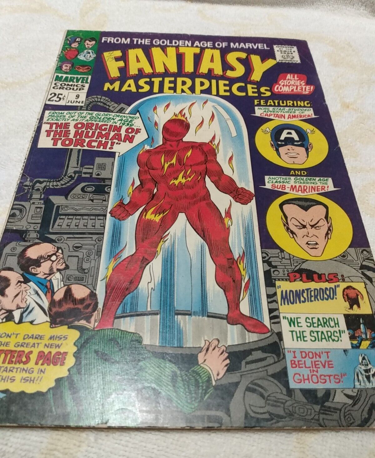 Fantasy Masterpieces #9 Origin Human Torch re: Marvel #1 VG+or nicer 1967 Giant