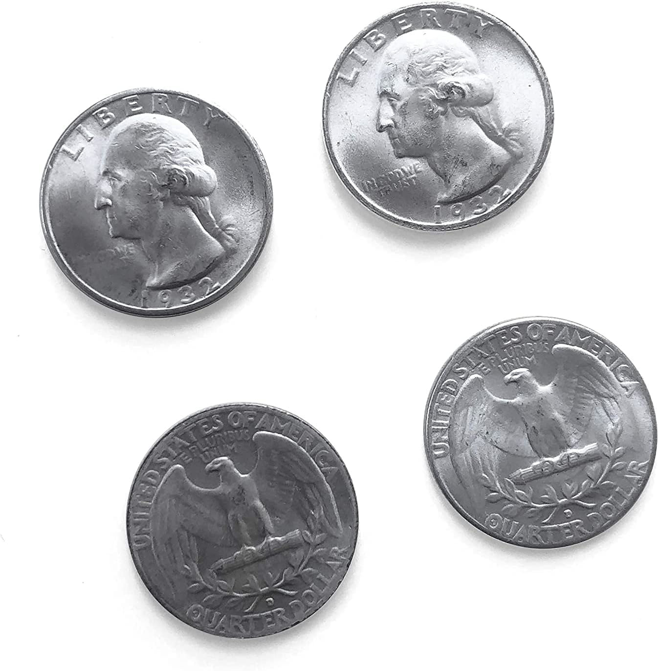 Canailles 2-Pack Double-Sided Quarters, 1 Double-Sided Heads Coin and 1 Double-S
