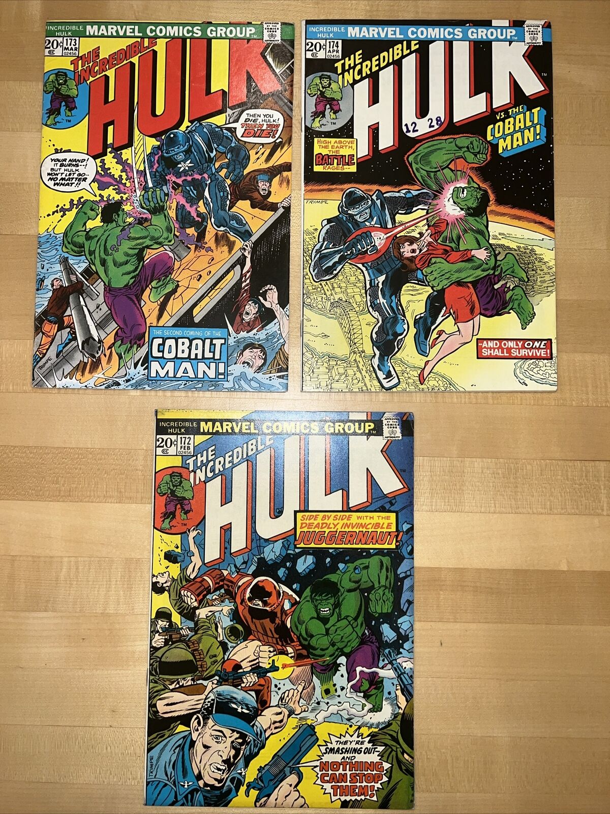 Incredible Hulk #172 - #174 Lot Of 3 Books Juggernaut/ Cobalt Man