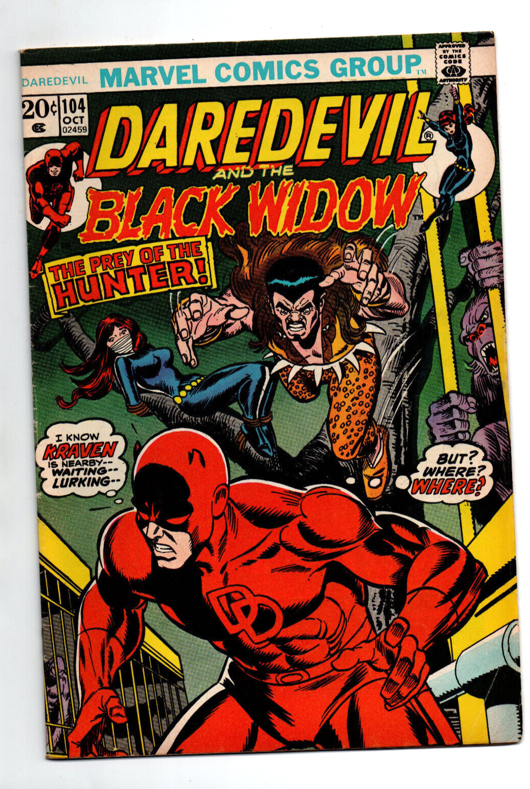Daredevil #104 - Black Widow - Kraven the Hunter - 1973 - VG/FN
