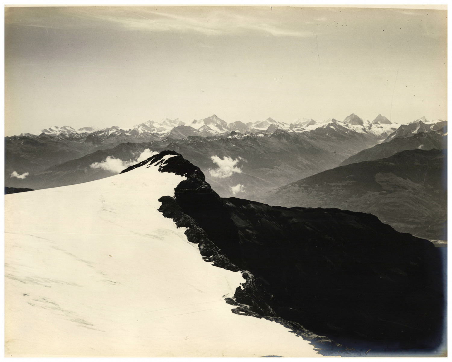 Switzerland, Summit des Diablerets, Diablerets glacier, Rhone valley, panorama