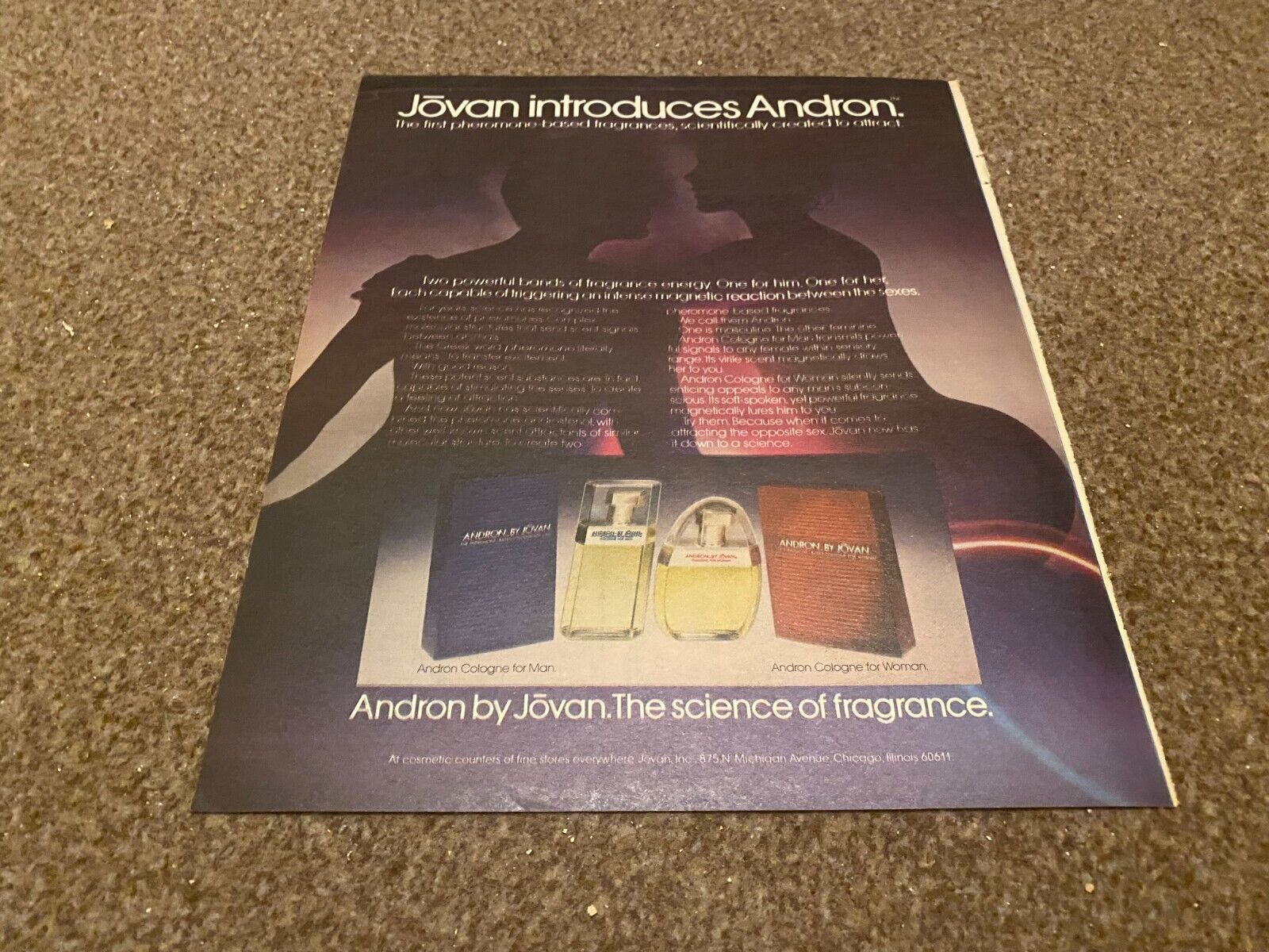 FRAMED ADVERT 13X11 ANDRON BY JOVAN FRAGRANCE