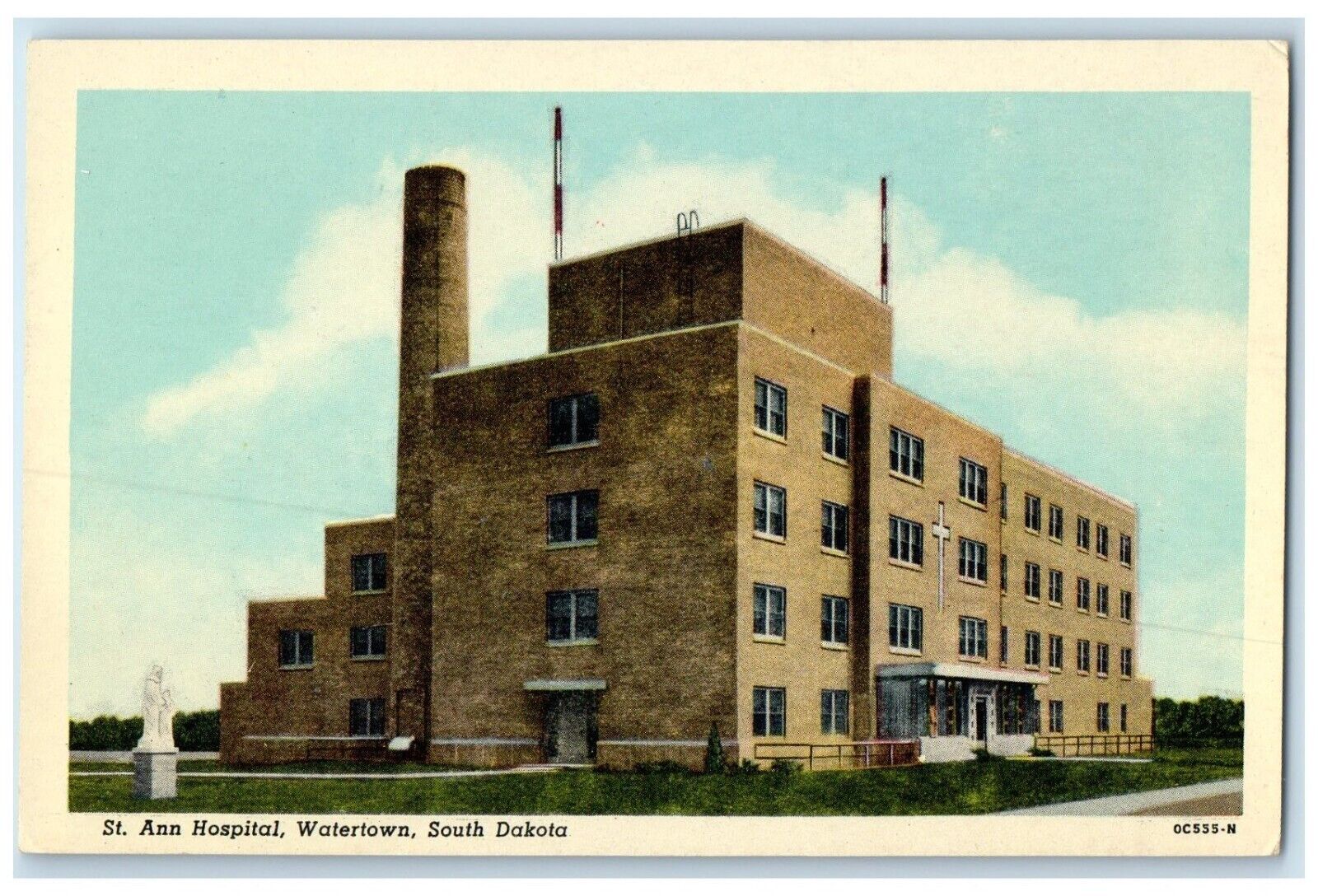 c1930's St. Ann Hospital Building Watertown South Dakota SD Vintage Postcard