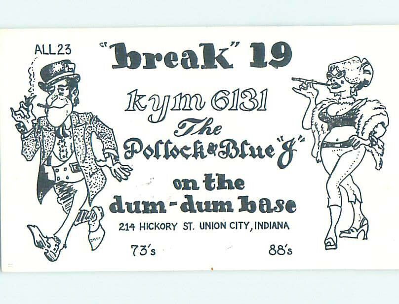 Pre-1980 RADIO CARD - Union City - Near Winchester & Richmond IN 6/7 AH1101