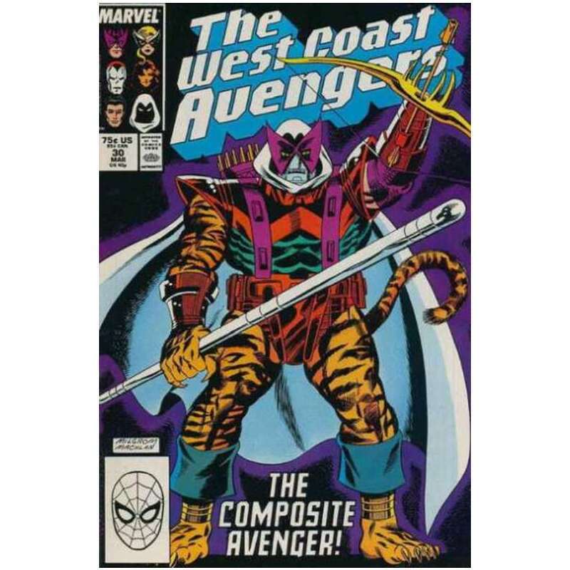 West Coast Avengers #30 1985 series Marvel comics NM minus [y@