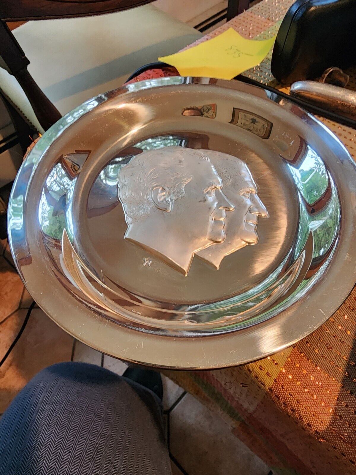 1973 Richard Nixon Spiro Agnew Official Inaugural Sterling Silver 8” Plate