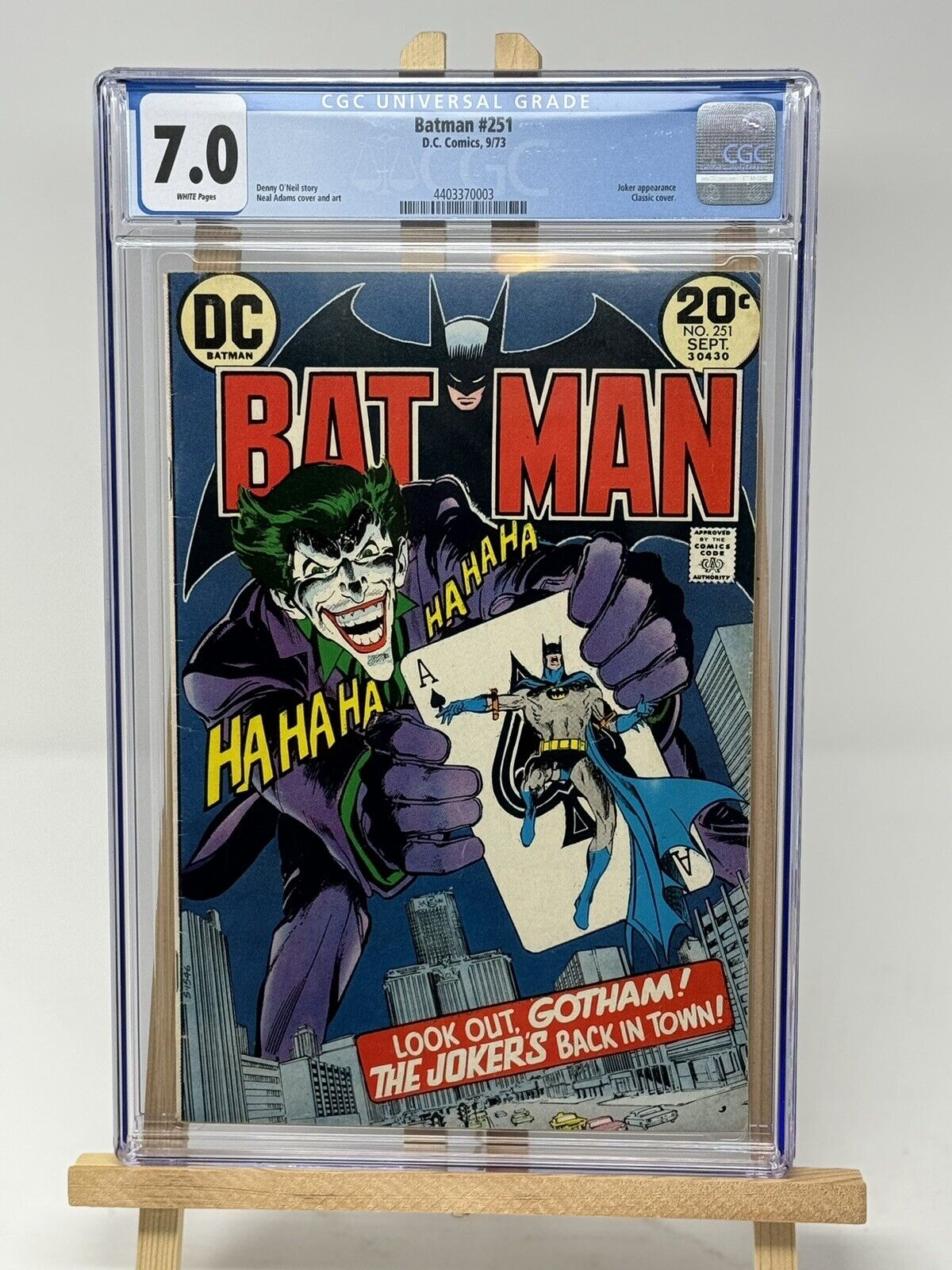 Batman #251 CGC 7.0 White Pages Classic Cover Neal Adams Joker