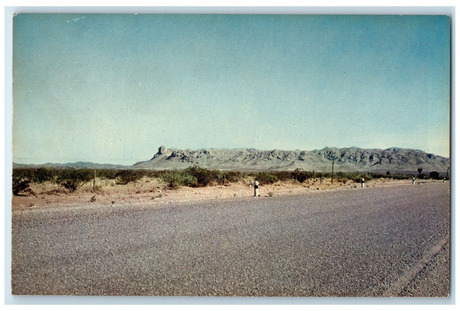 c1950\'s Three 3 Mile Mountain On US Highway 80 Near Van Horn Texas TX Postcard