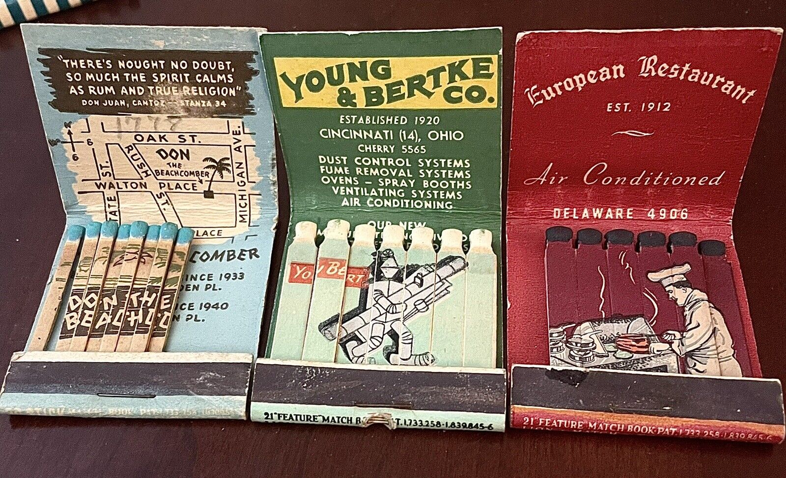 3 Matchbook Covers With Amazing Must See Features1940-50