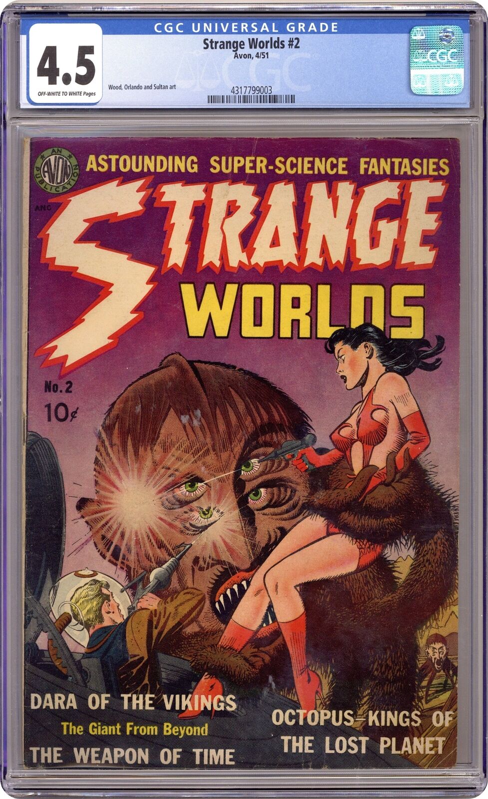 Strange Worlds #2 CGC 4.5 1951 4317799003