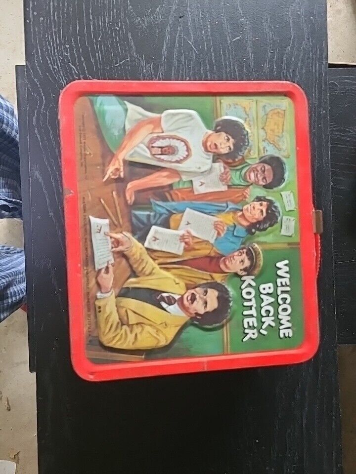 VINTAGE 1977 WELCOME BACK KOTTER Metal LUNCHBOX THERMOS Lunch Box & Thermos