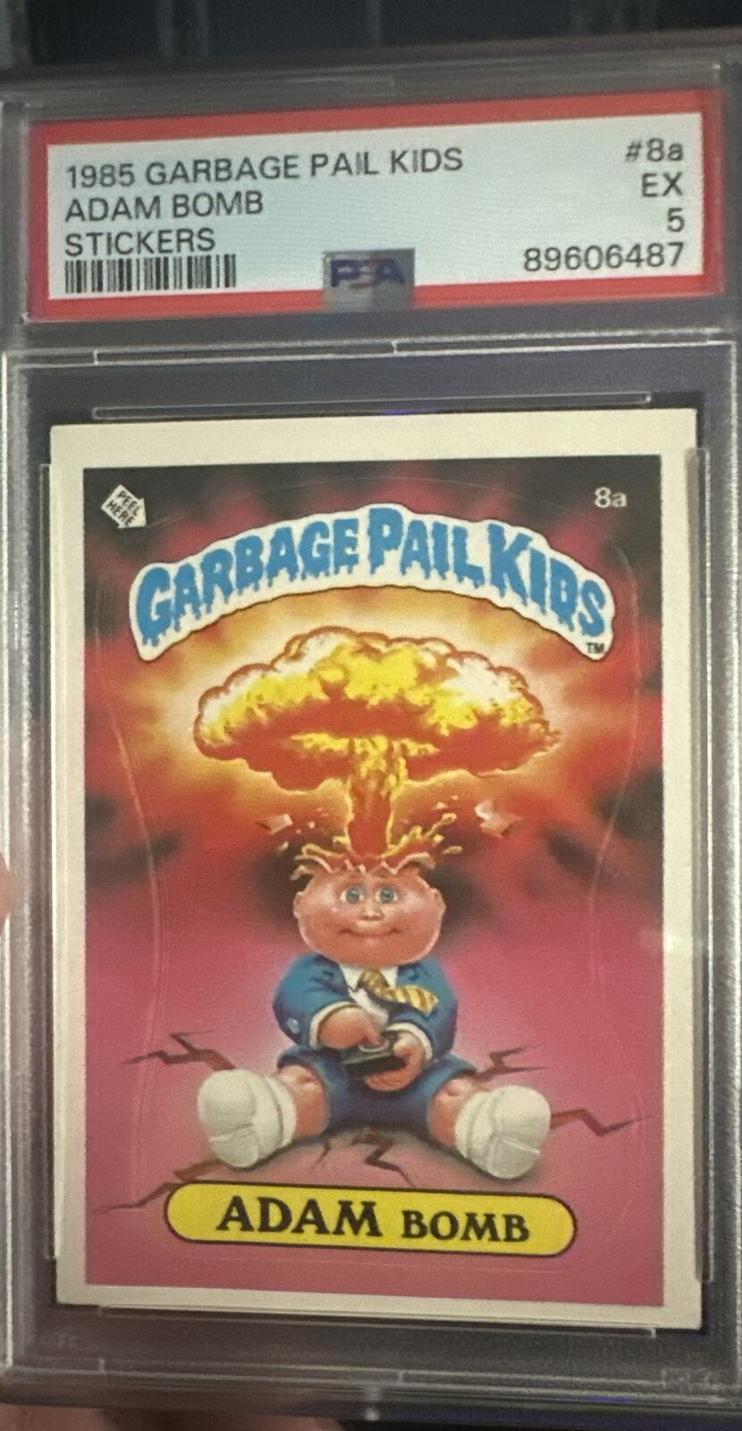 1985 GARBAGE PAIL KIDS ADAM Bomb 8a Series 1 Graded PSA 5 EX Sticker 80s GPK US