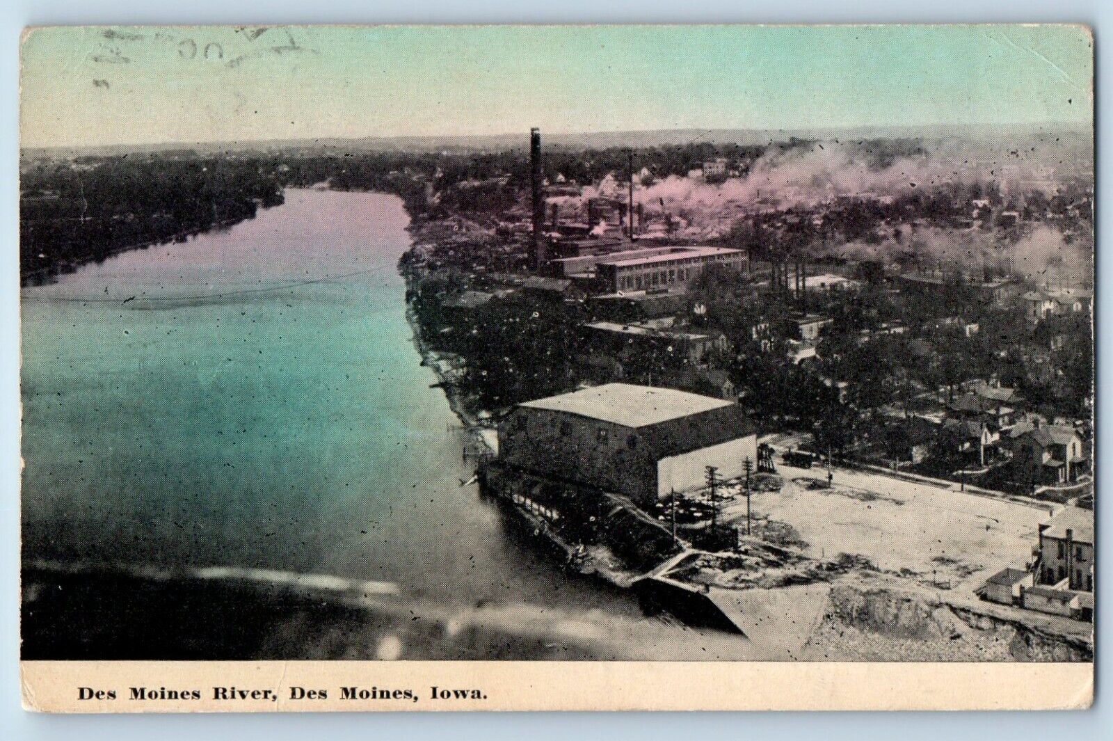 Des Moines Iowa IA Postcard Des Moines River Exterior View c1911 Vintage Antique