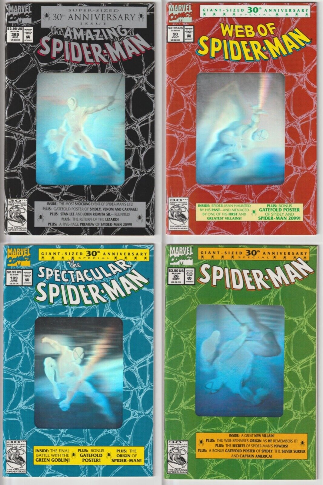 Spider-Man Hologram Set - # 26 / Amazing #365 / Web of #90 / Spectacular #189