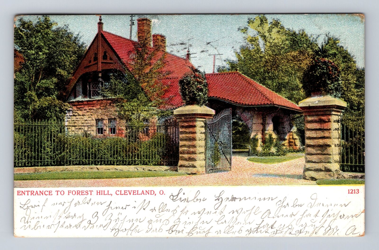 Cleveland OH-Ohio, Entrance To Forest Hill, Antique, Vintage c1906 Postcard