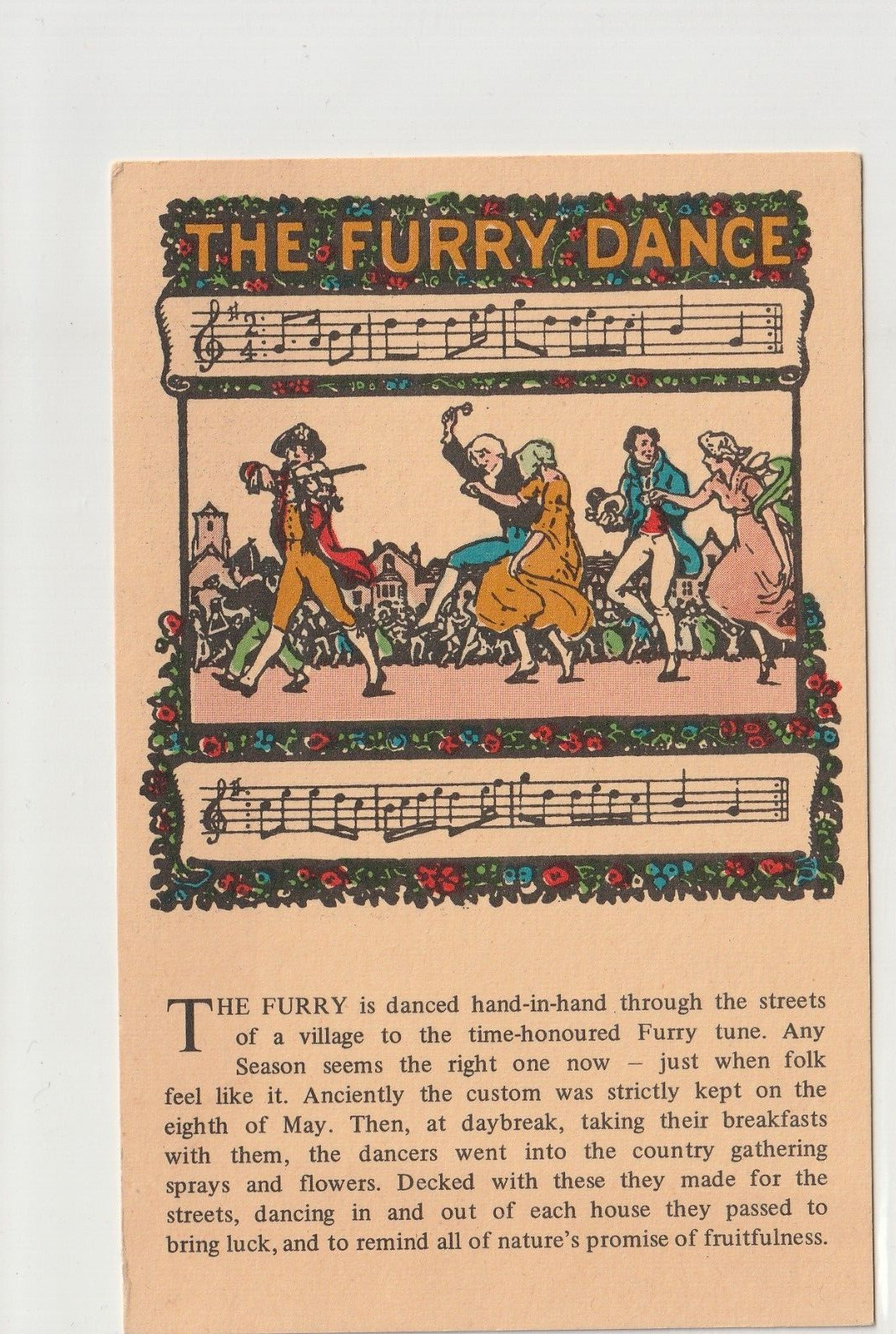 Vintage Postcard The Furry Dance