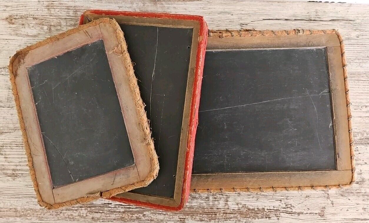 Lot of 3 vintage slate chalk boards
