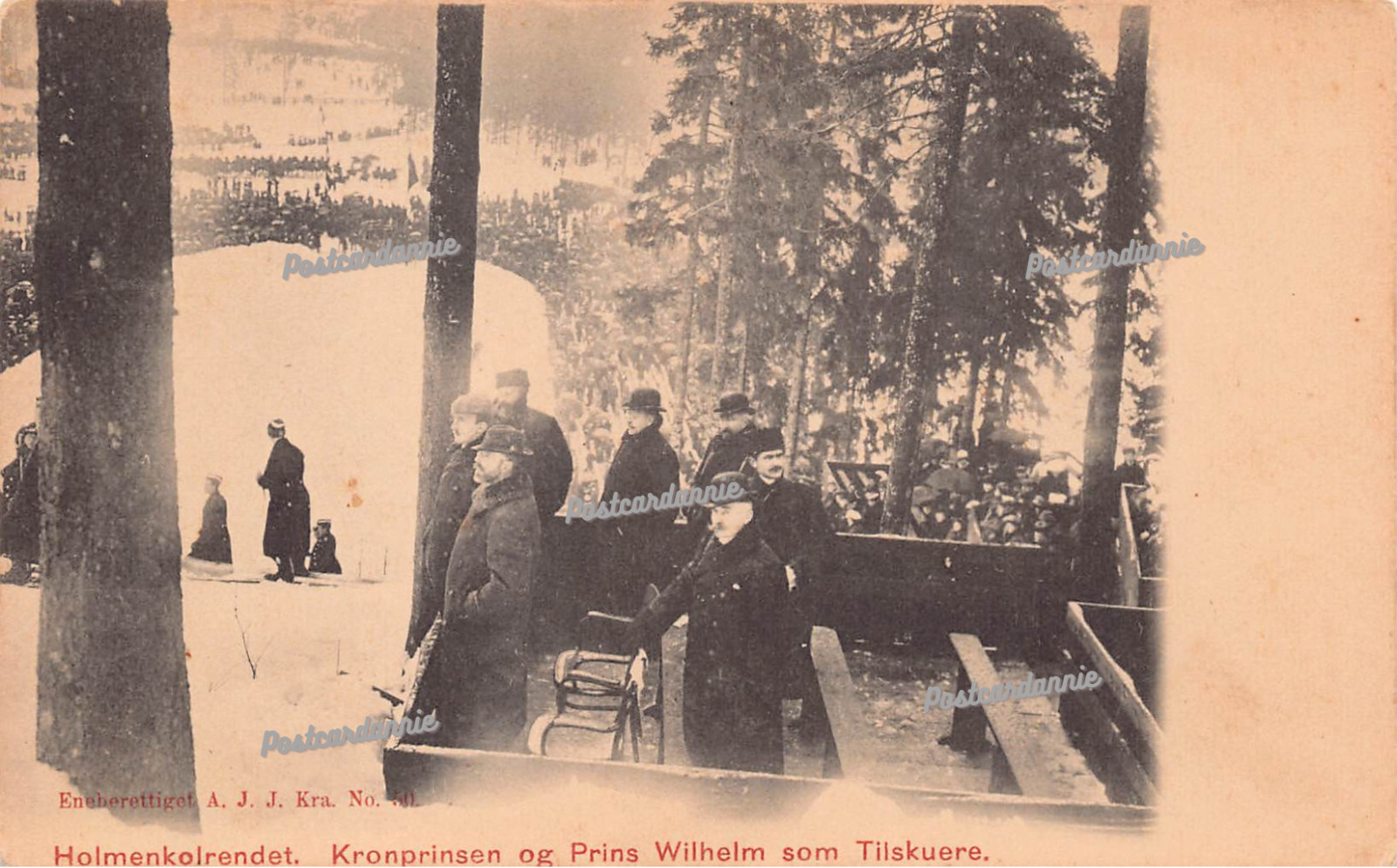 Oslo Norway Crown Prince Wilhelm Holmenkolrendet Ski Resort Vtg Postcard C25