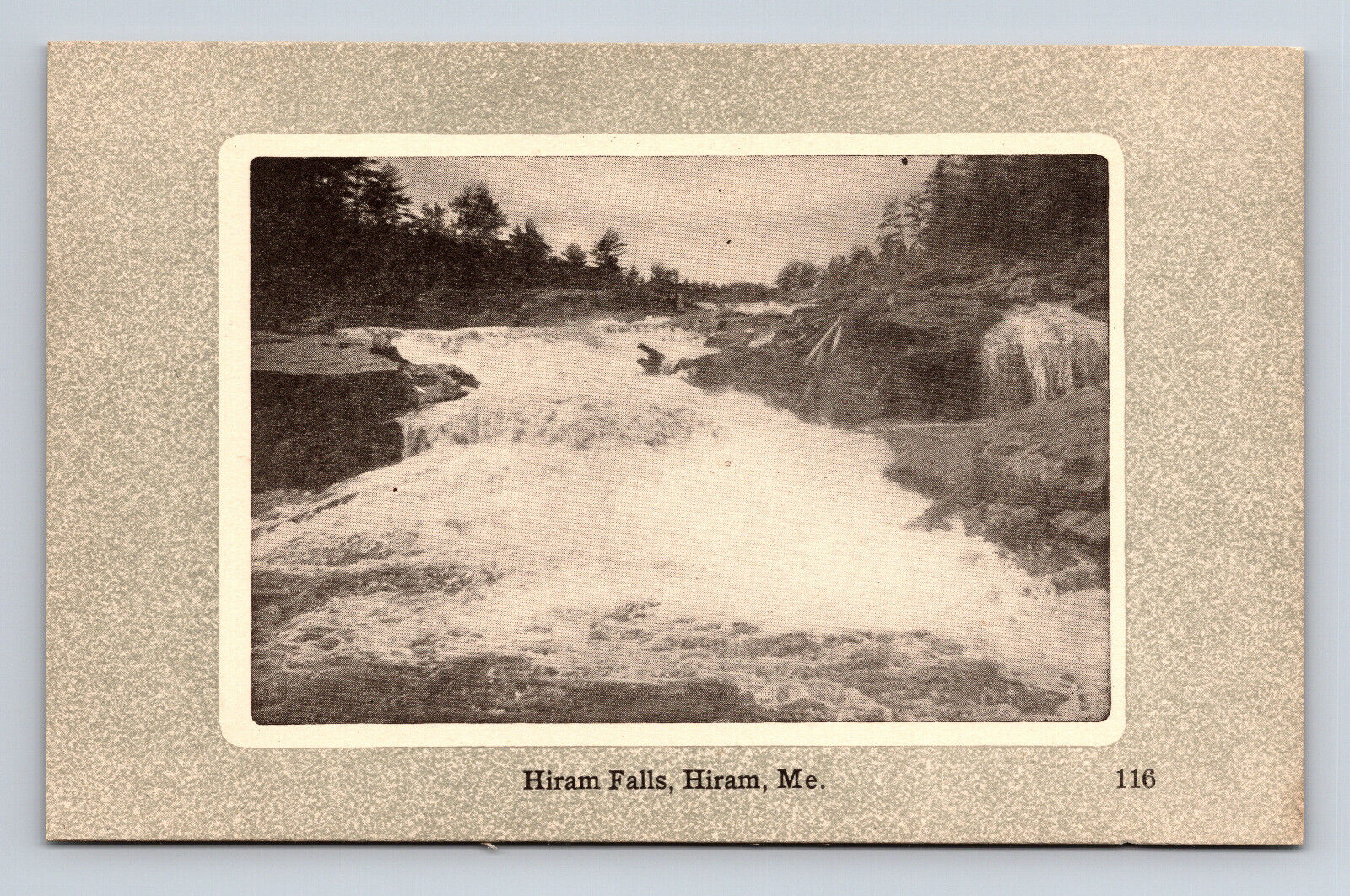 Hiram Falls Waterfall Hiram ME Cassens Card Co Postcard