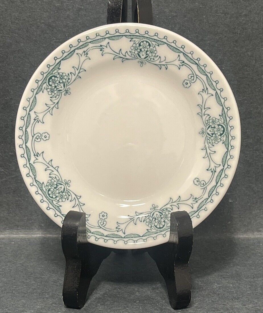 Shenango China Restaurant Ware Green Embellished Butter Or Child’s Plate 4 Inch
