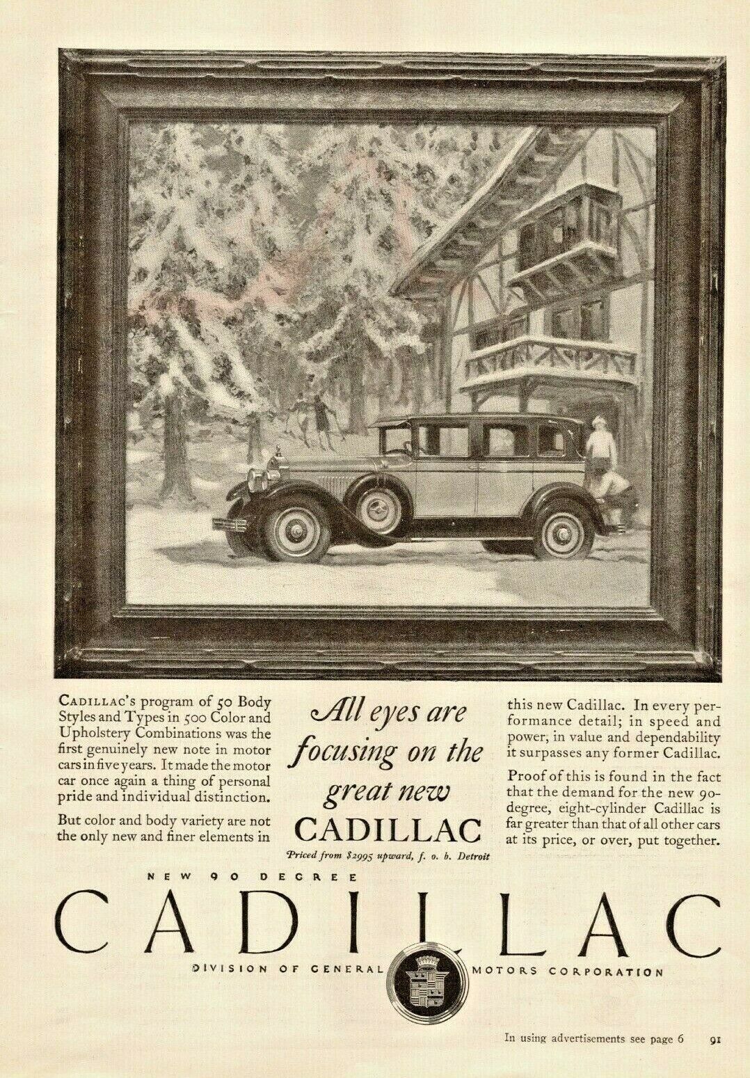 1927 Cadillac Vintage Print Ad All Eyes Are Focusing On The Great New Cadillac 