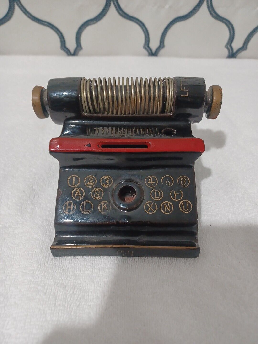 Vintage Typewriter Shaped Coin Bank Stationary Made In Japan 1940s