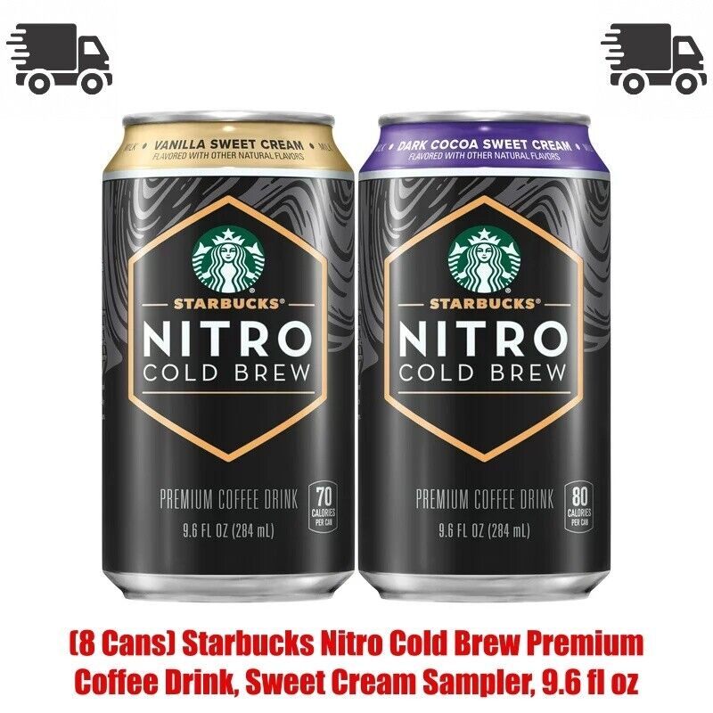(8 Can), 9.6 fl oz. Starbucks Nitro Cold Brew Premium Coffee Drink, Sweet Cream