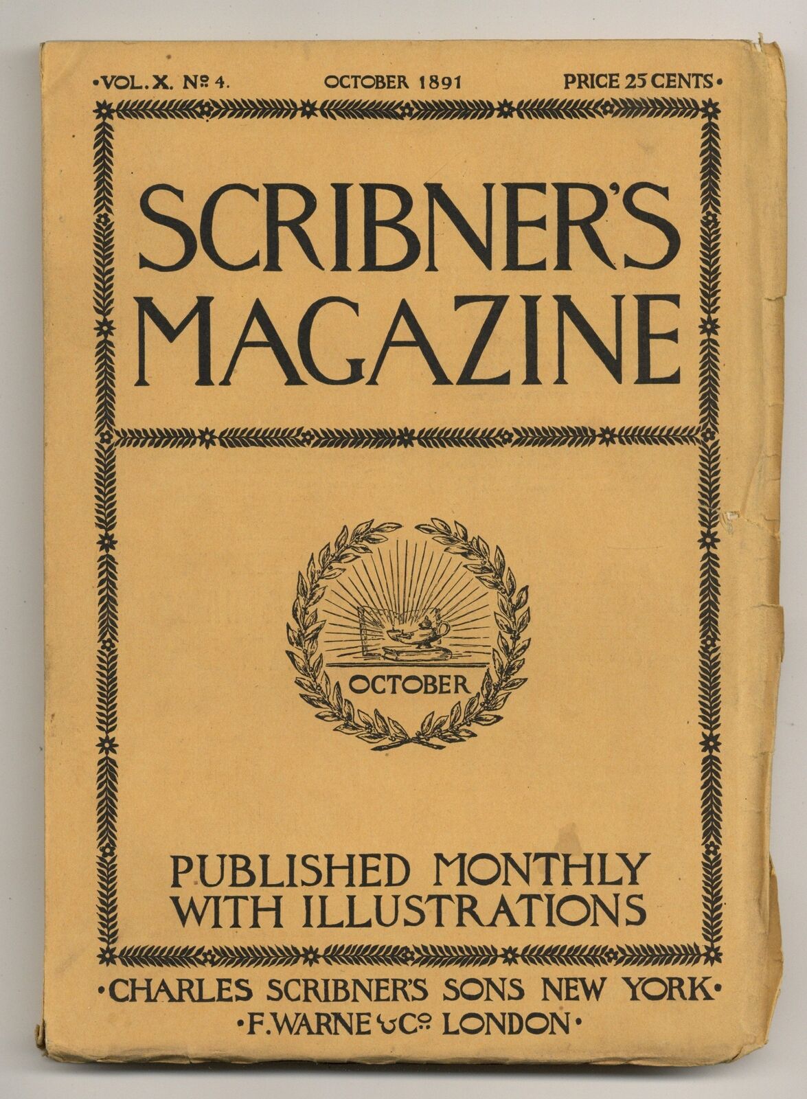 Scribner\'s Magazine Oct 1891 Vol. 10 #4 VG/FN 5.0