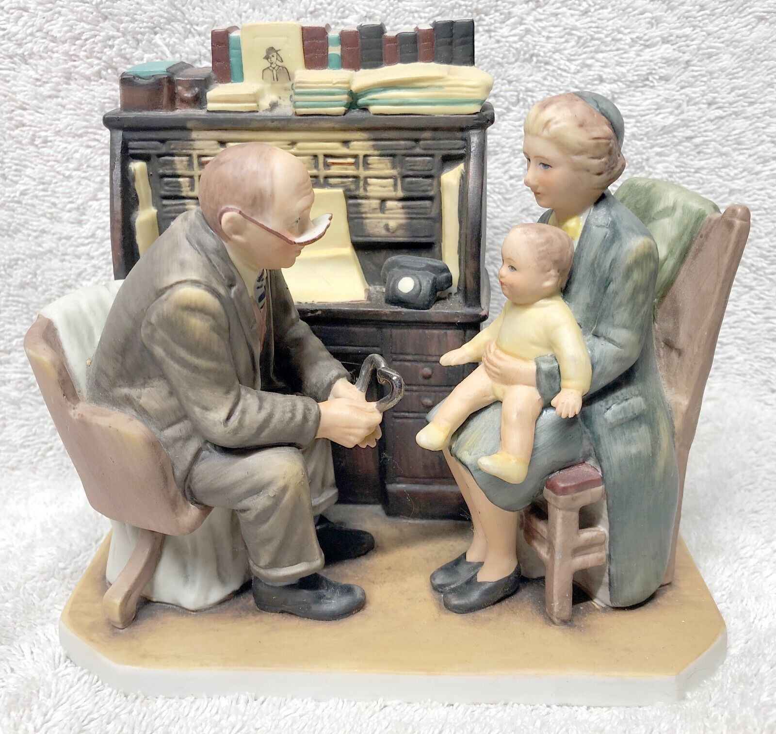 FIRST ANUAL VISIT norman rockwell sculpture figurine 1980 gorham statue Dr.