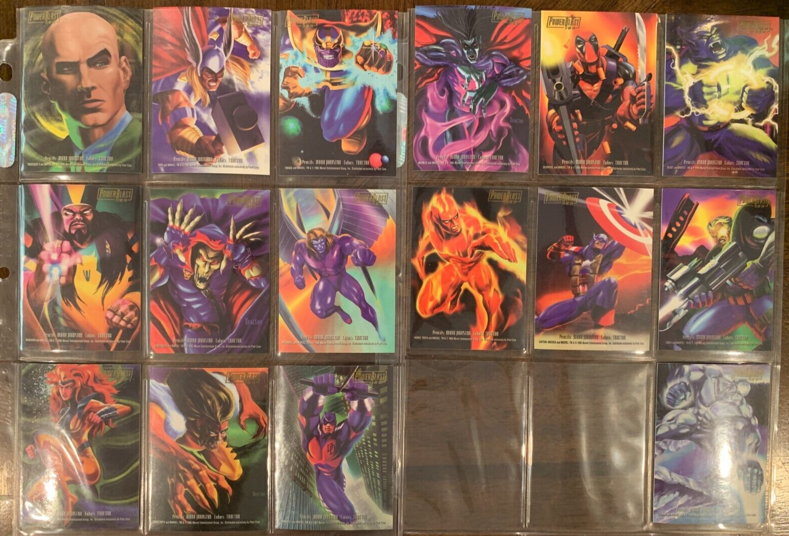 1995 Flair Marvel Annual Power Blast Card Lot Of 16