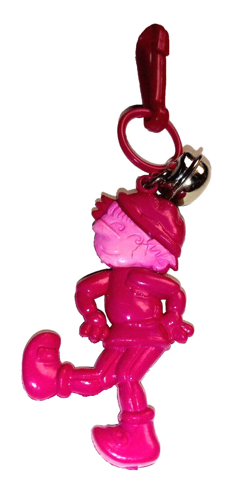 Vintage 1980s Plastic Charm Pinocchio Fuchsia Pink Charms Necklace Clip On Retro