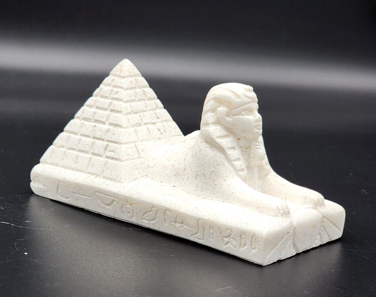 Ancient Egyptian Antique Sphinx Vintage White Alabaster Statue Bazareg