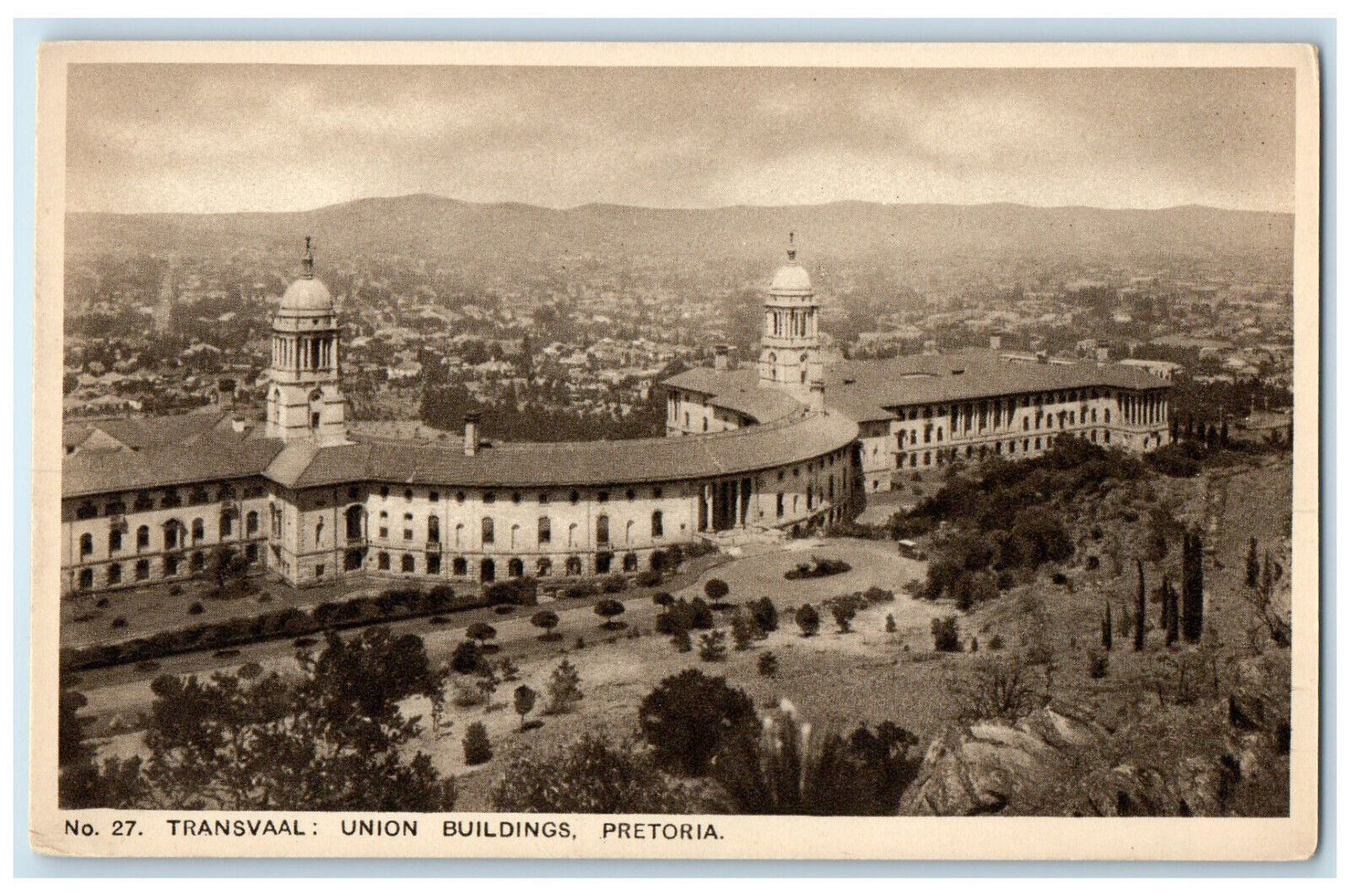 c1930's No 27 Transvaal Union Buildings Pretoria South Africa Postcard