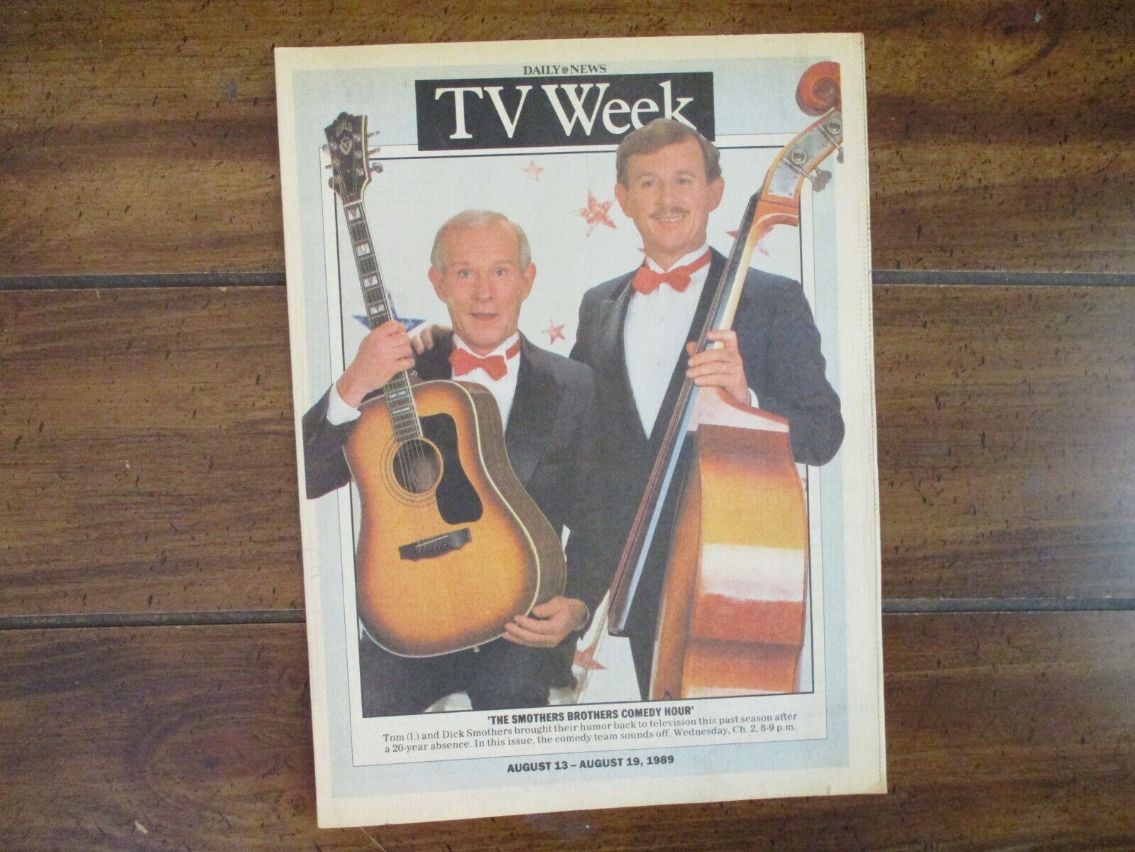 August 13, 1989 N Y Daily News TV Magaz(THE SMOTHERS BROTHER/TOM & DICK SMOTHERS