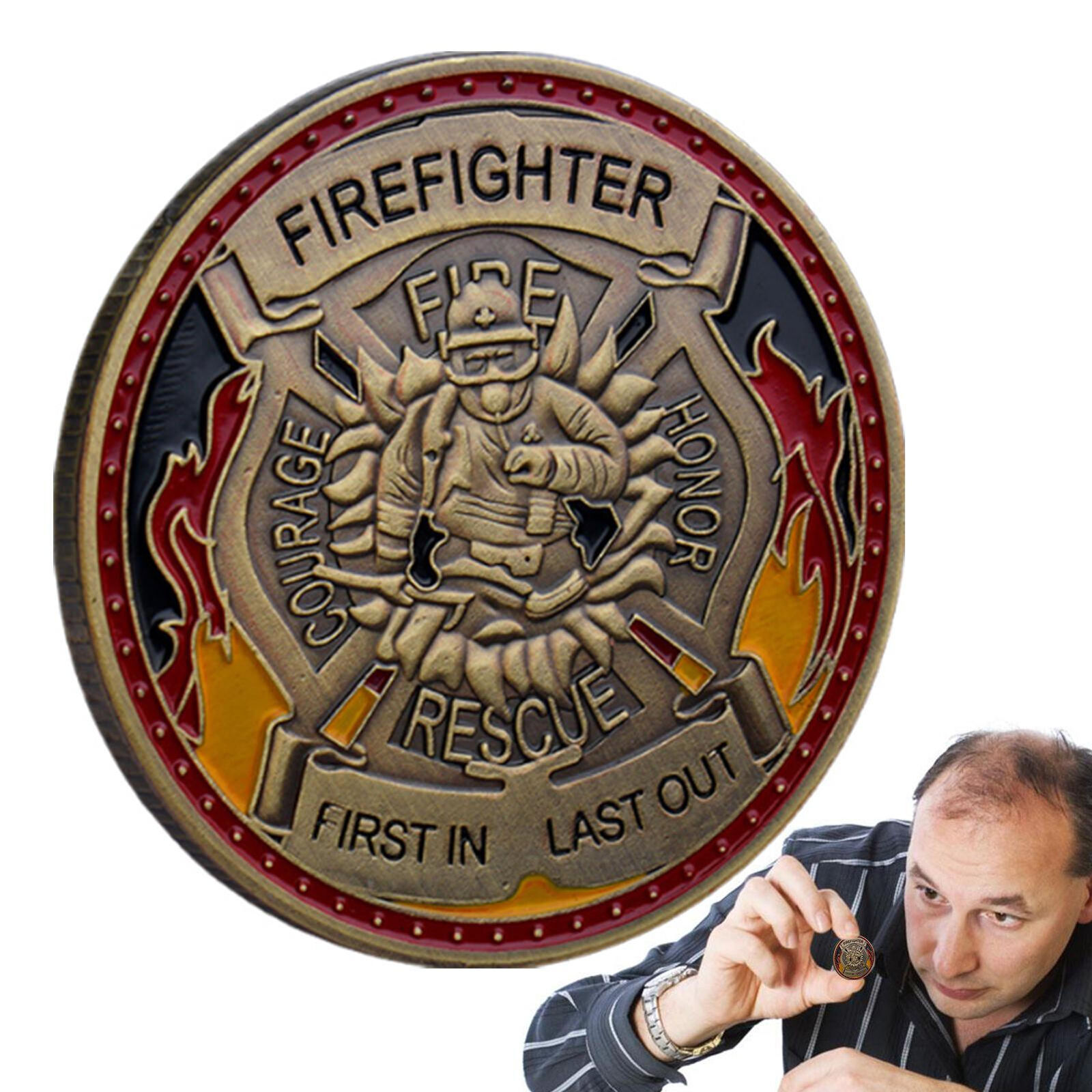 Firefighter Challenge Coin Fire Department Rescue Prayer Coin